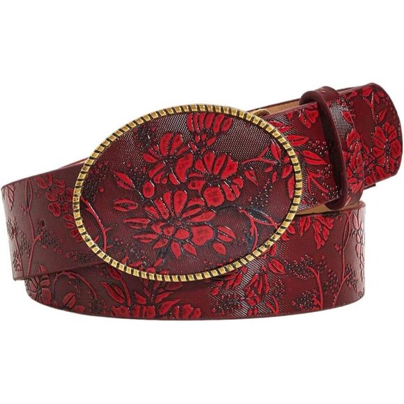 Women\'s Floral Western Belt Polyurethane Medium Buckle Casual Vintage main image 4